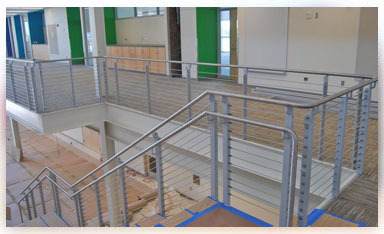 Example of our metal railing work on stairs