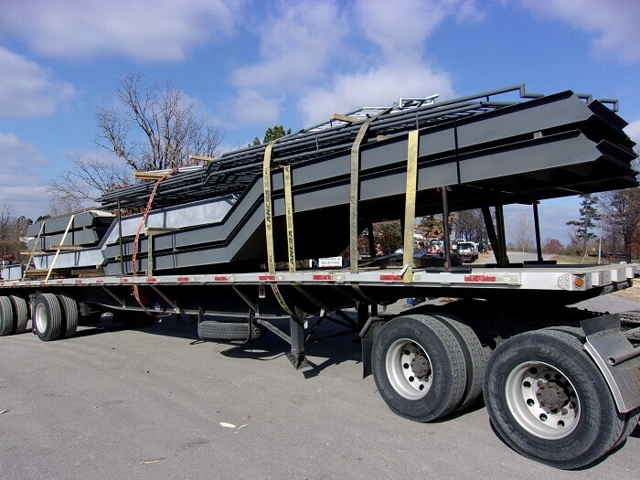 metal on a trailer