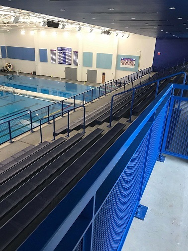 railing work next to a swimming pool