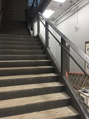 railing along side some stairs